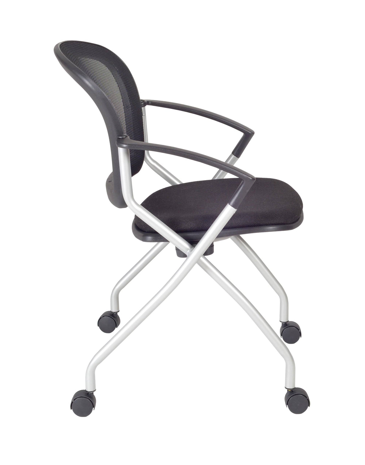 48 x 24 in. Grey Training Table & 2 Black Nesting Chairs J904