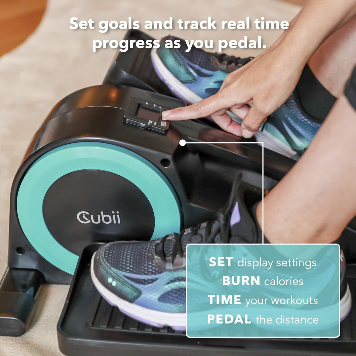 Aqua Under Desk Elliptical Machine with Adjustable Resistance & Display R81598