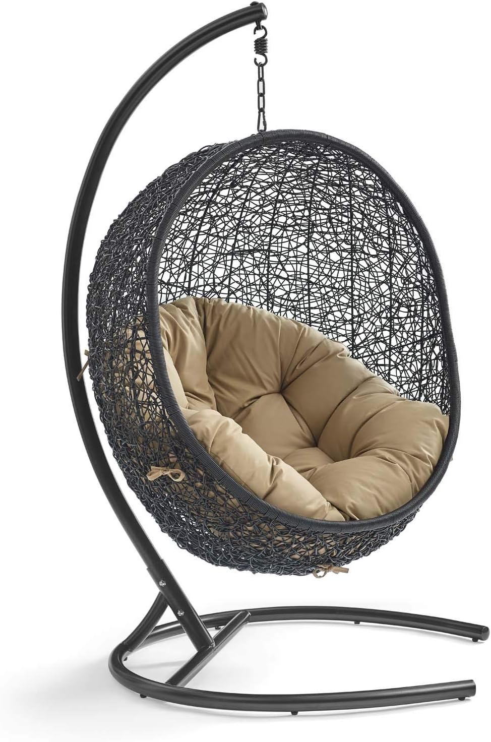 Navy Wicker Rattan Swing Chair with Stand Y5381