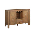45" Wood Sideboard Buffet Bar Cabinet with Stemware Rack Rustic Brown I688626