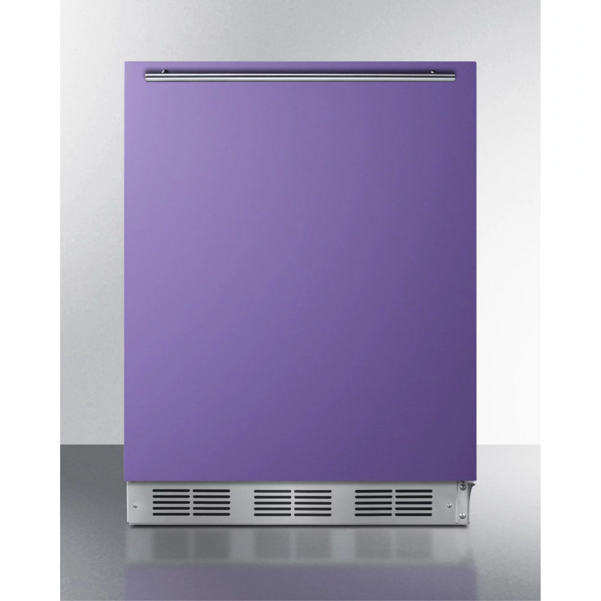 24" All-Refrigerator with Lavender Purple Door and Stainless Steel Handle M608