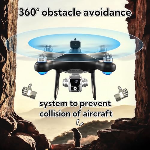 Drone with Screen Controller, Brushless Motor, Optical Flow Localization, Obstacle Avoidance, Black G372983