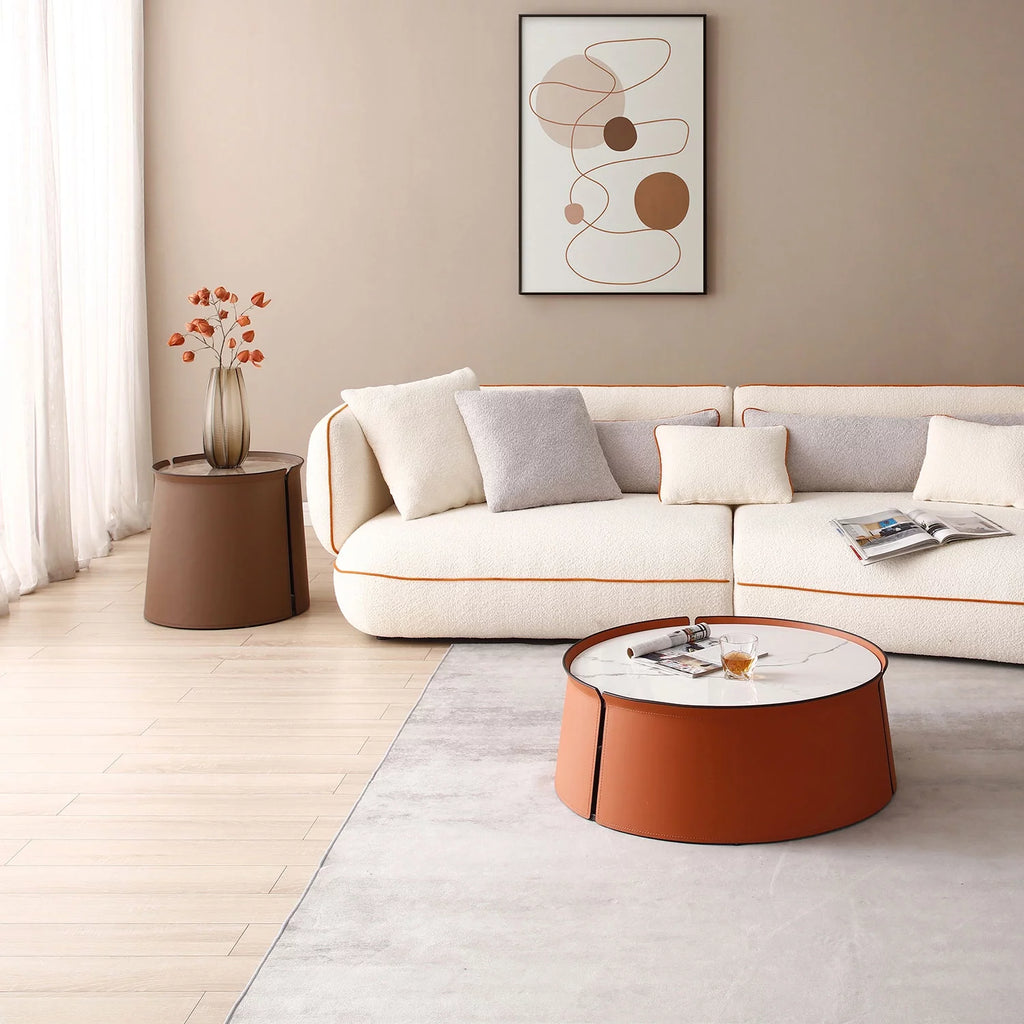 Mixed Media Coffee Table Set with Marble Top T82596