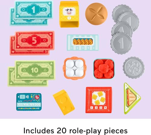 Toddler Learning Toy Cash Register Play Store with 20 Pieces X365