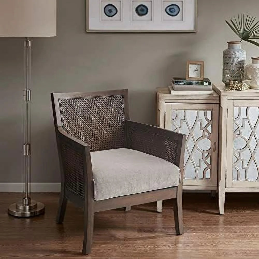 Tan Upholstered Accent Chair with Foam Seat Cushion B7432