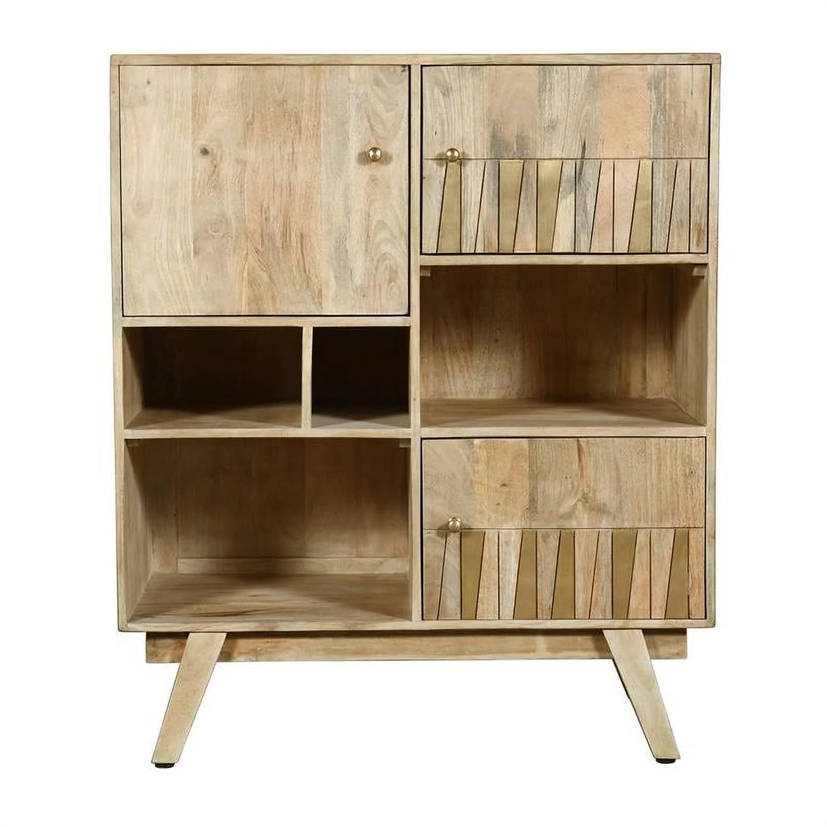 Natural Three Door Tall Wood Cabinet D754478