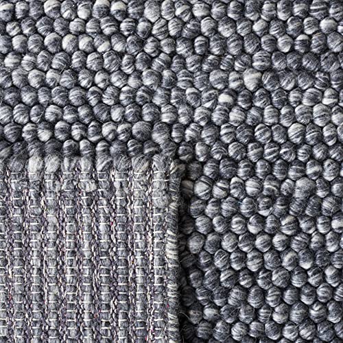 9' x 12' Beige Handmade Wool Area Rug W528126