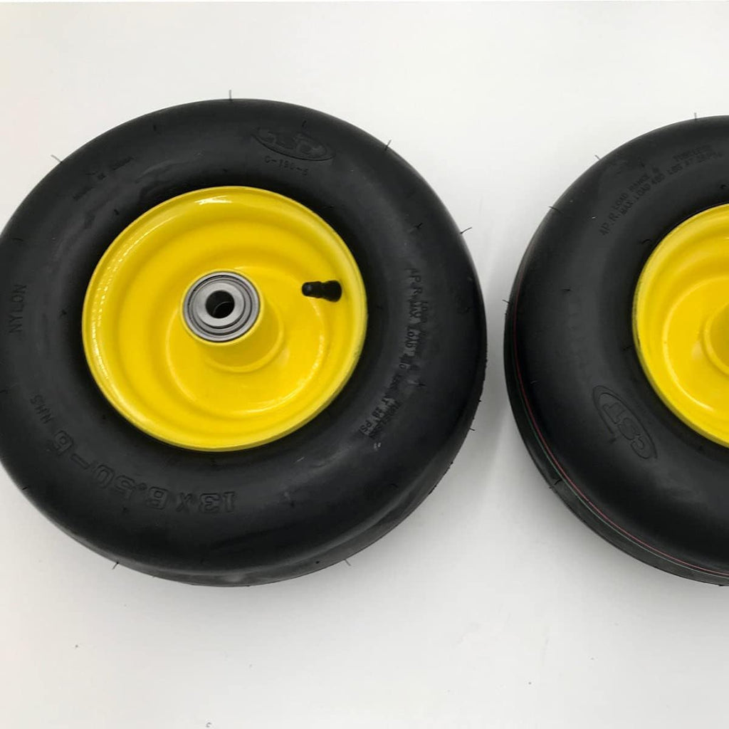 Set of 2 13x6.50-6 Smooth 5/8 Inch Axle Yellow Wheel P374488