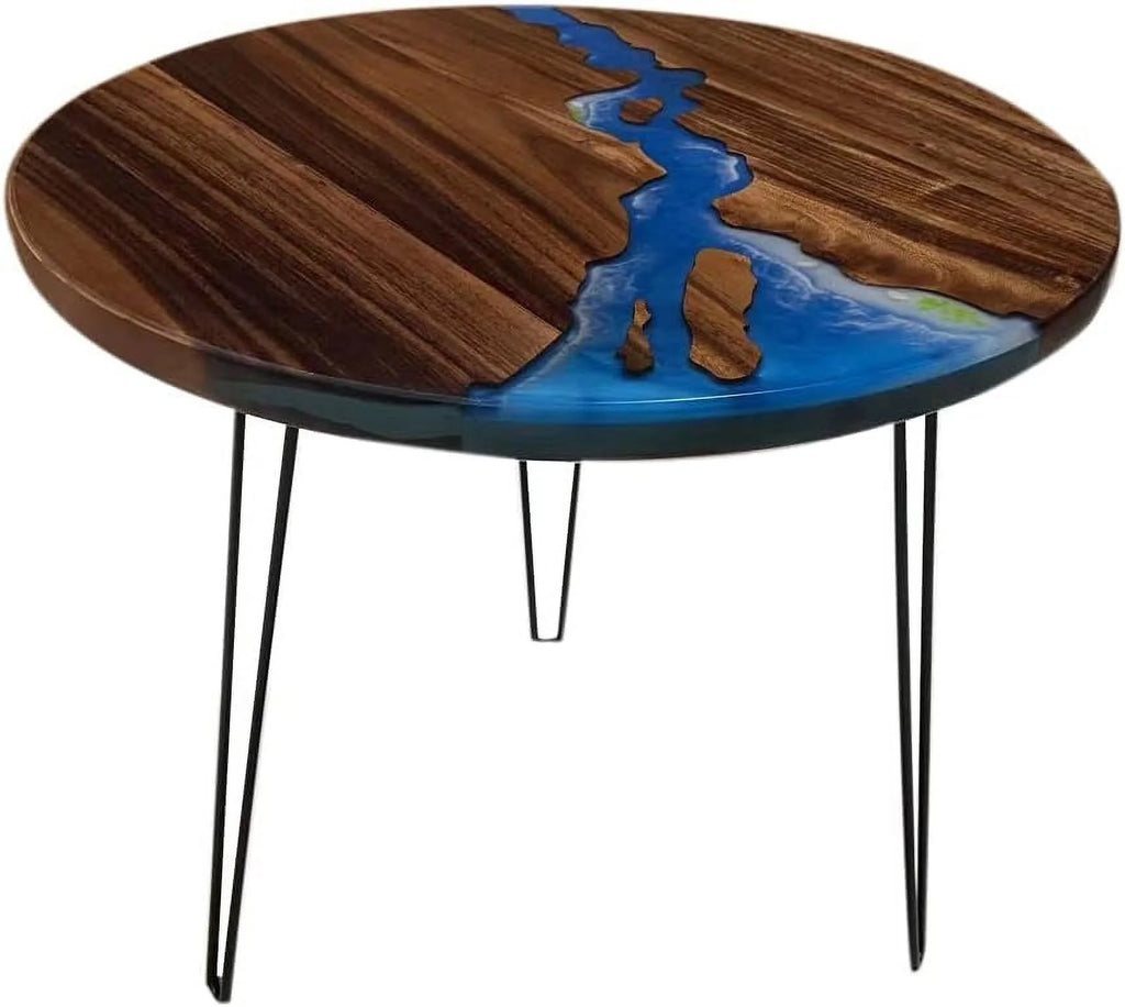 Round Teak Wood Resin Coffee Table E56318