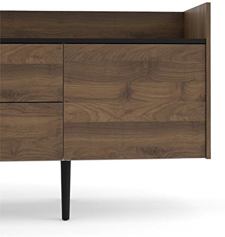 Walnut and Black 2 Drawer 3 Door Sideboard Cabinet K502508