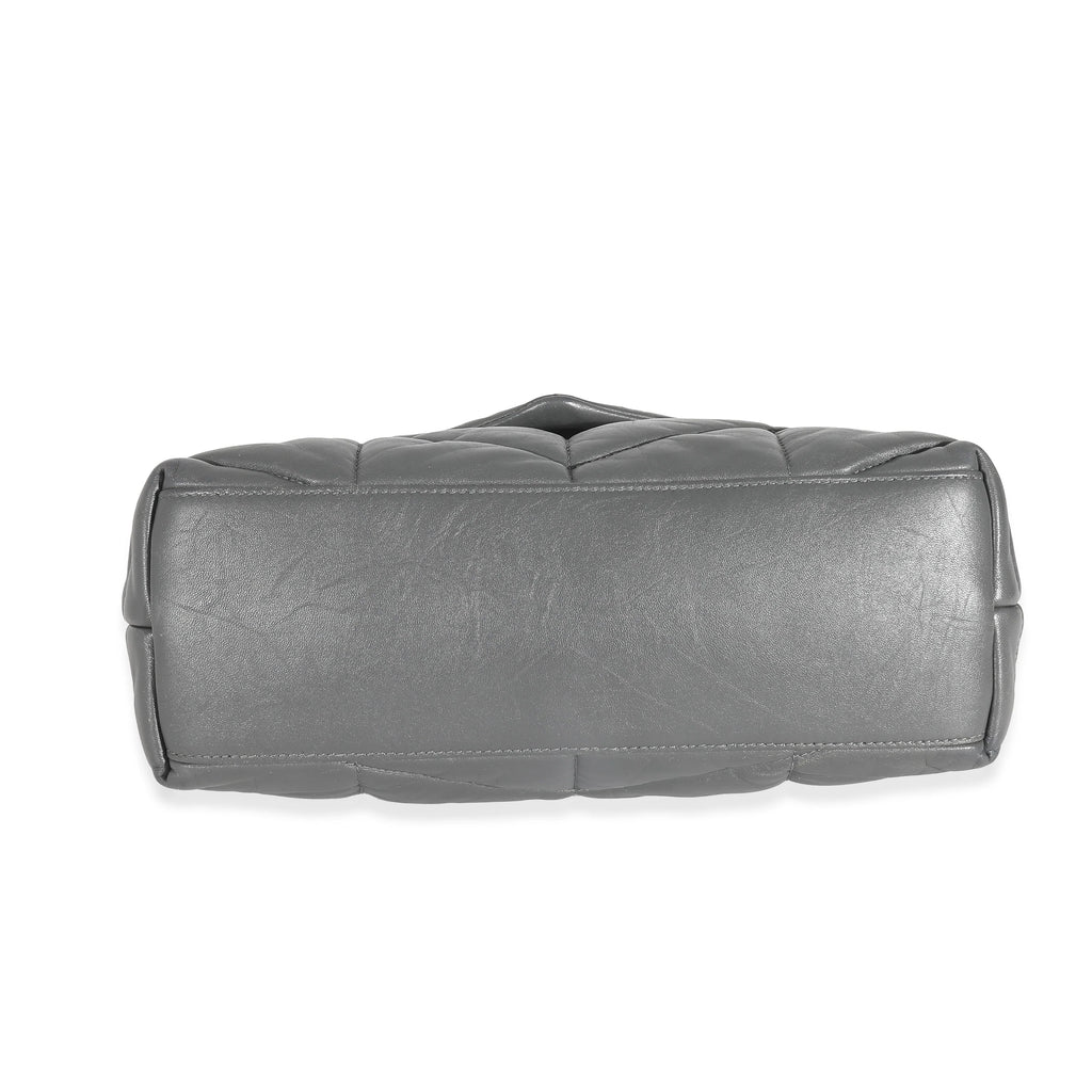 Grey Quilted Leather Small Puffer X18523