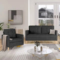57" Tufted Loveseat and Chair Set of 2 Q352