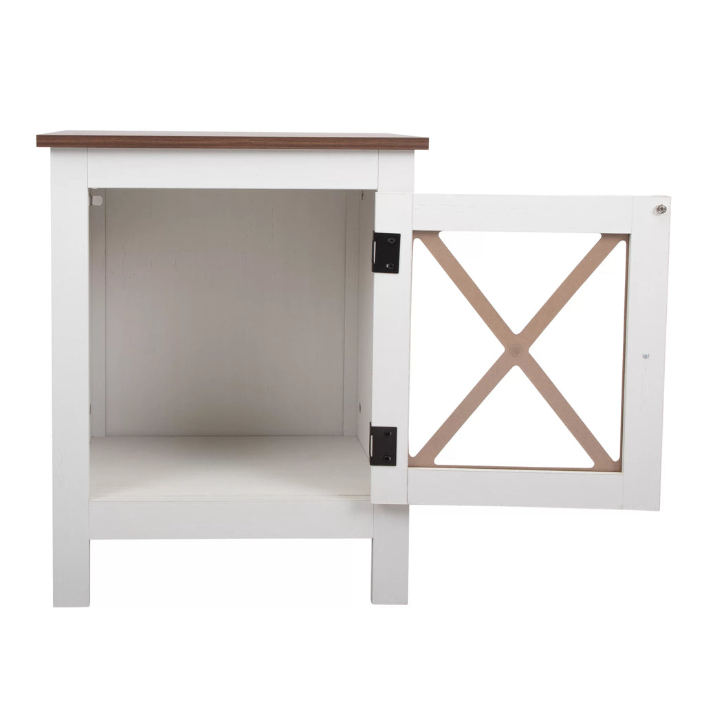 Gray Night Stand with Storage and Door V176