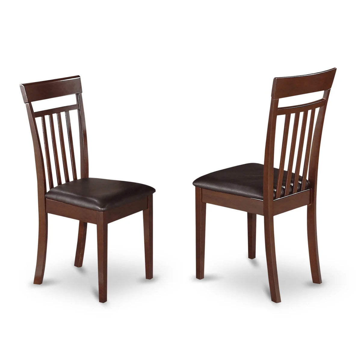 5 Piece Mahogany Rectangular Dinette Set with Leather Seat C5692