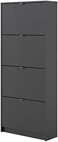 Black 4 Drawer Shoe Cabinet L631