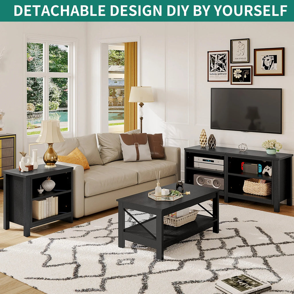 Black 70-inch Modern TV Stand Q629