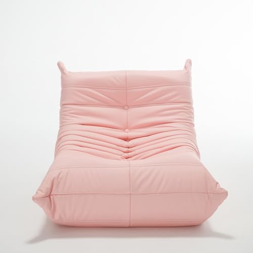 Pink Faux Leather Memory Foam Bean Bag Chair Y62318