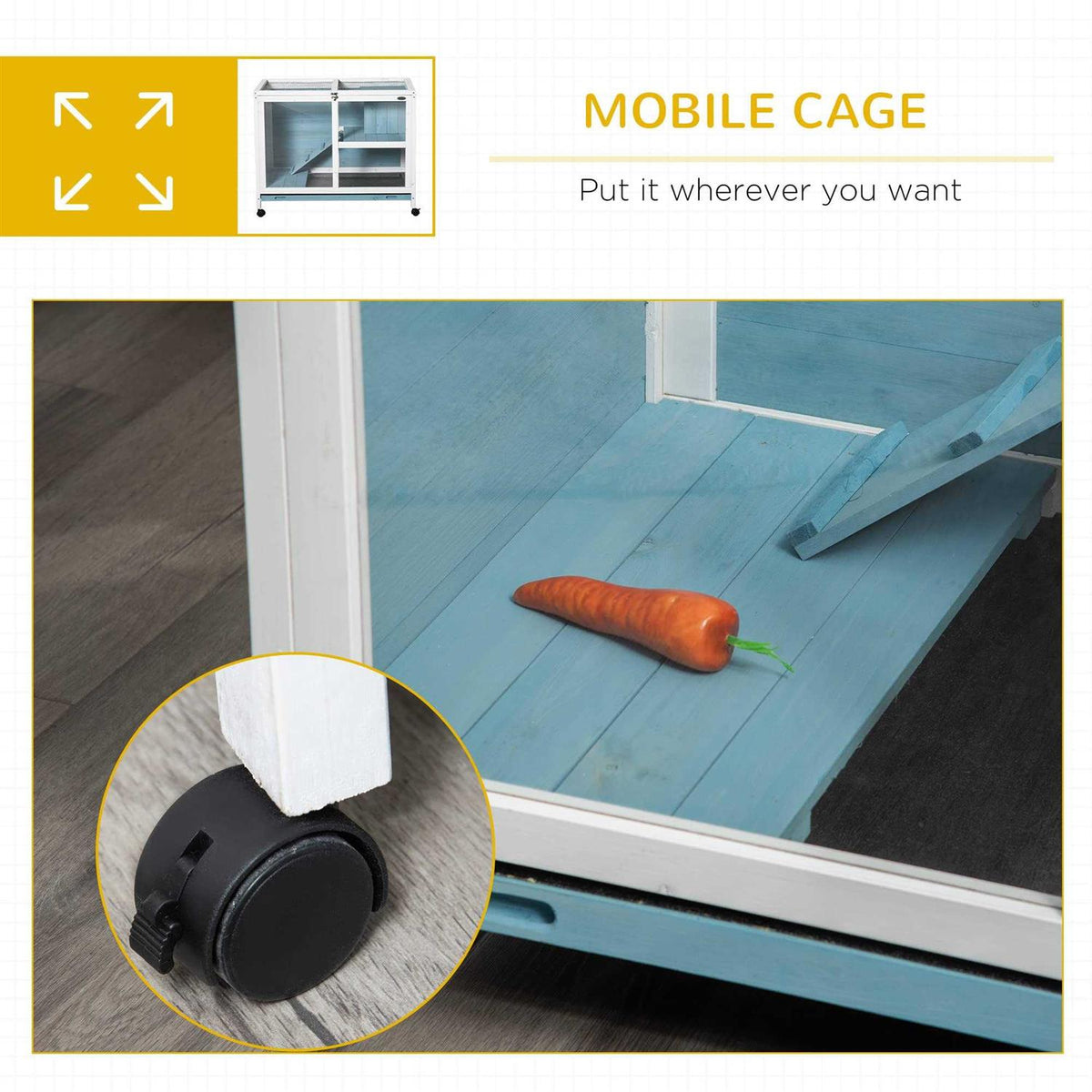 2-Story Wooden Rabbit Hutch N270977