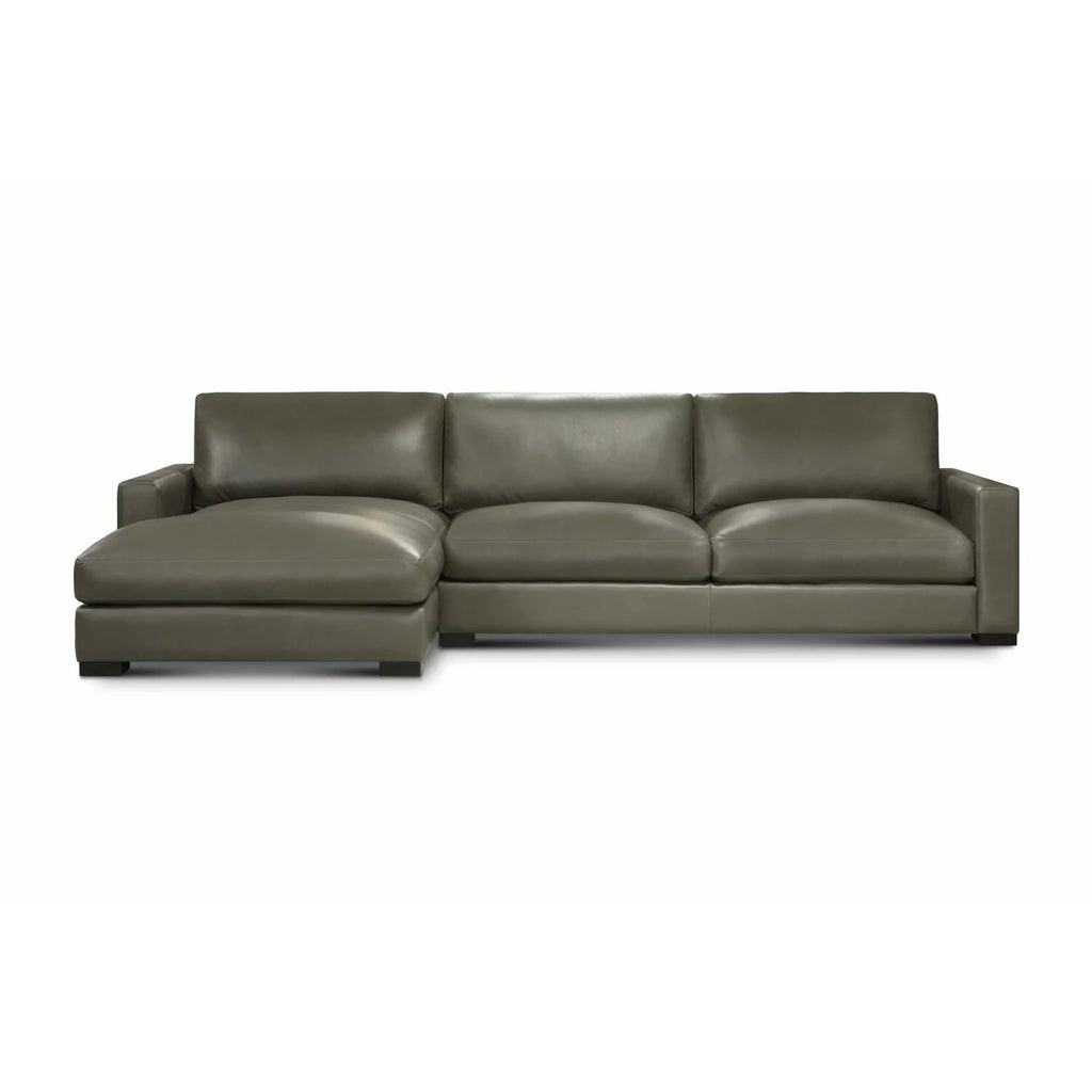 Leather Upholstered Chaise Sectional F8667