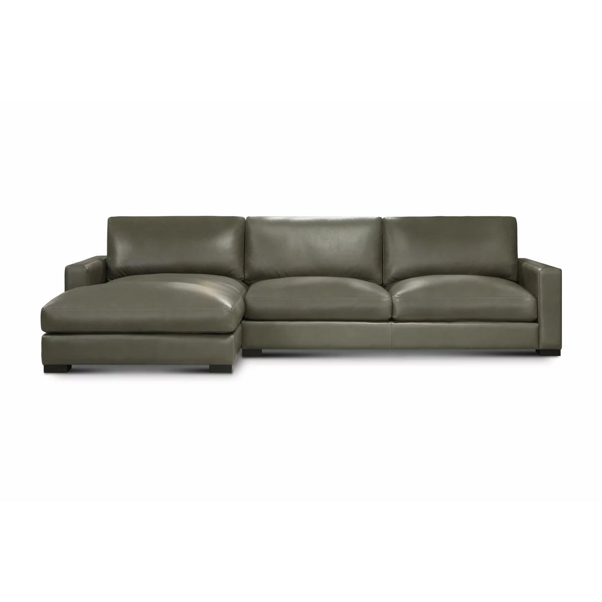 Leather Upholstered Chaise Sectional F8667