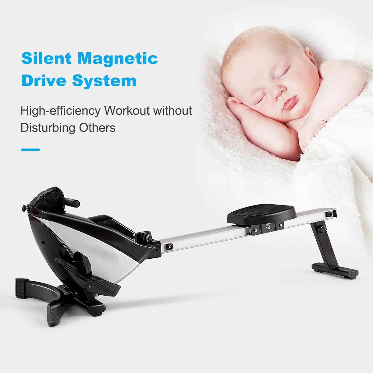 Magnetic Rowing Machine with LCD Display and Adjustable Resistance J98102