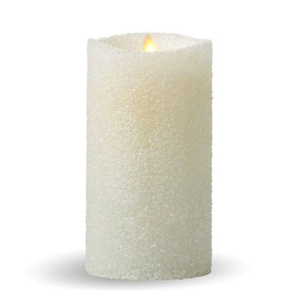 Blue Glitter Pillar Candle M8106