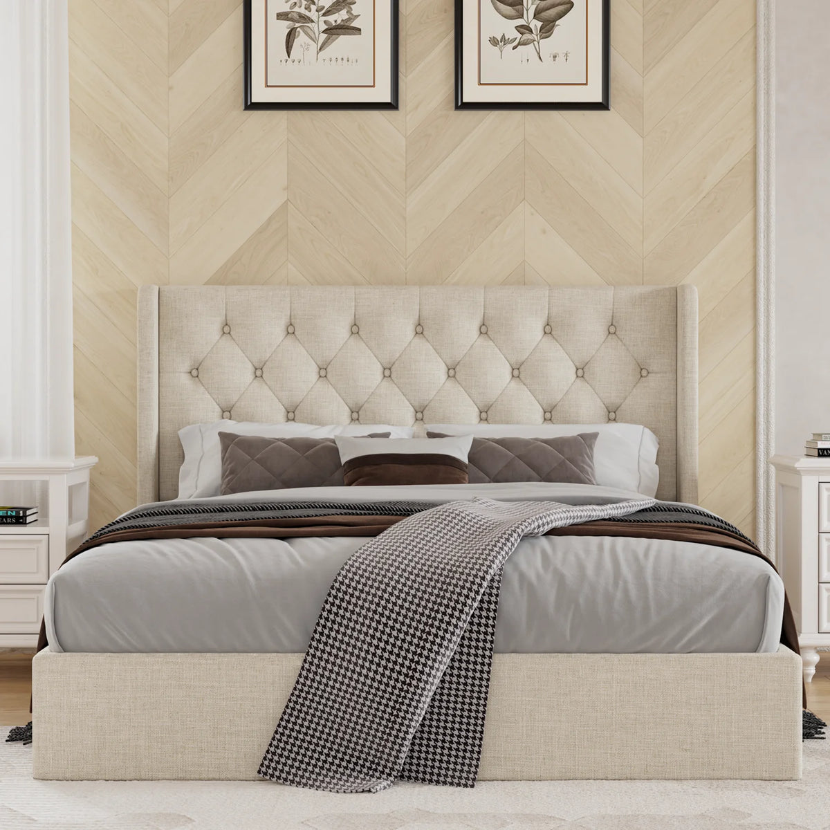 Queen Size Lift Up Storage Bed Frame U222191