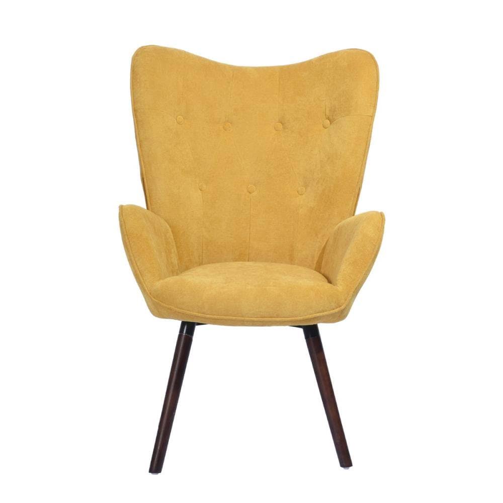 Yellow Fabric Accent Chair with Metal Legs Z66651
