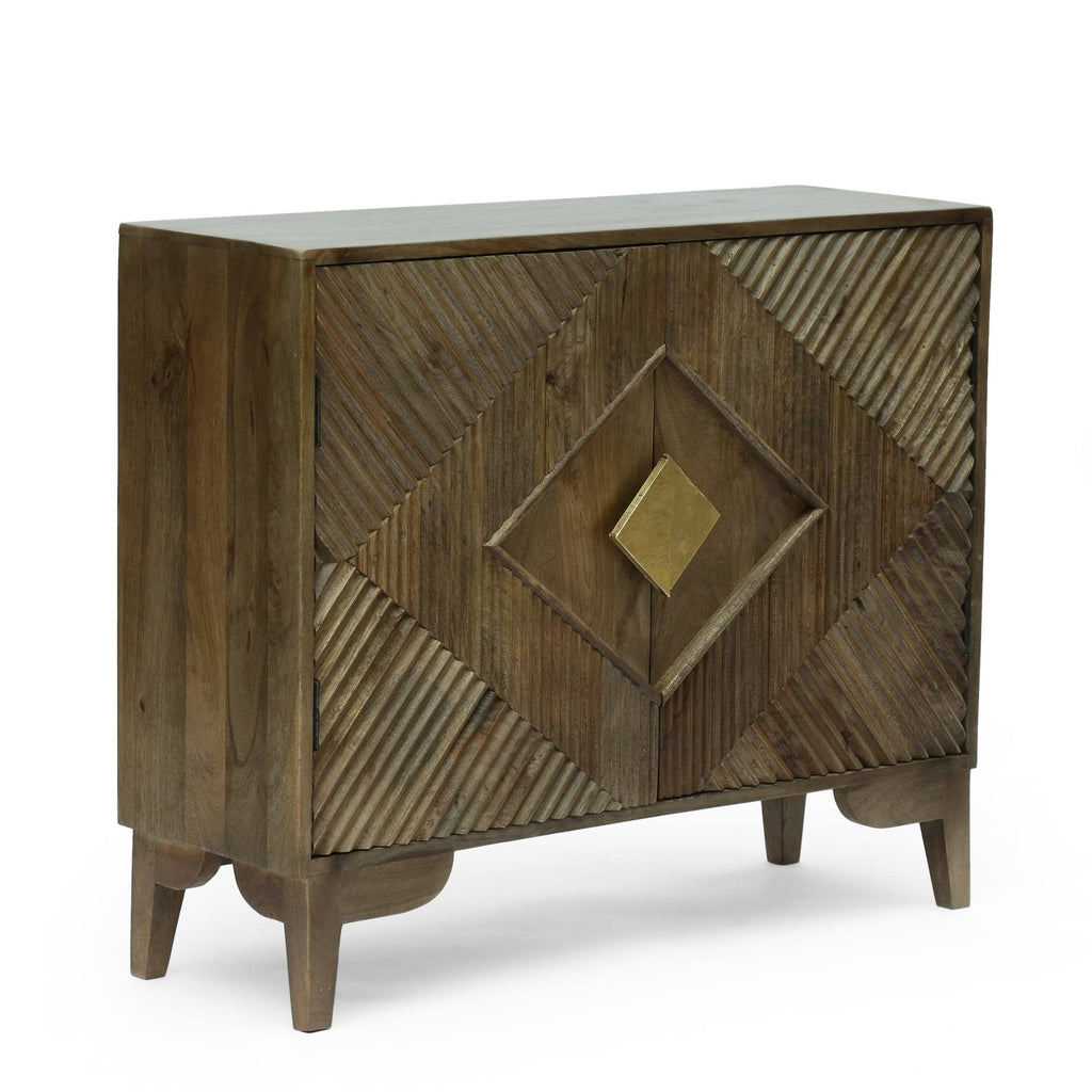 Light Gray 2 Door Mango Wood Cabinet M23758