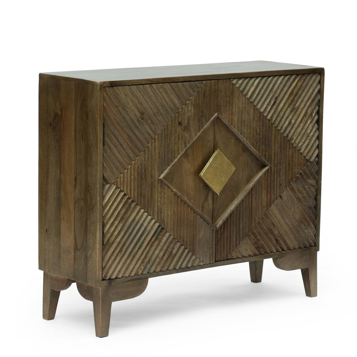 Light Gray 2 Door Mango Wood Cabinet M23758