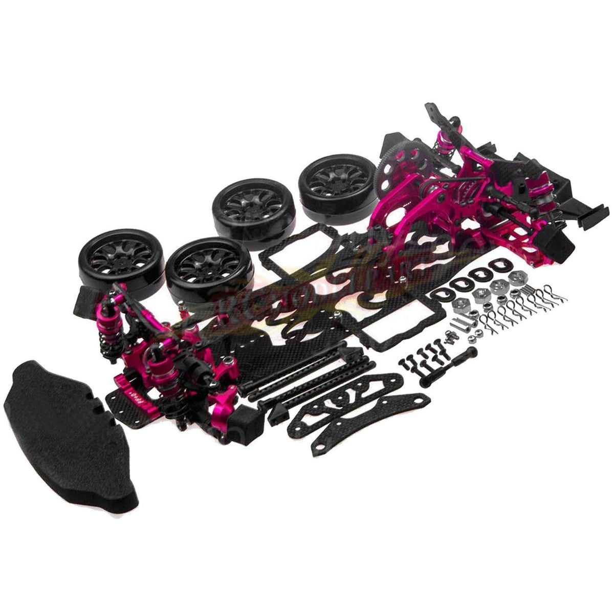 1/10 Alloy & Carbon RWD Drift Racing Car Frame Body Kit A8323
