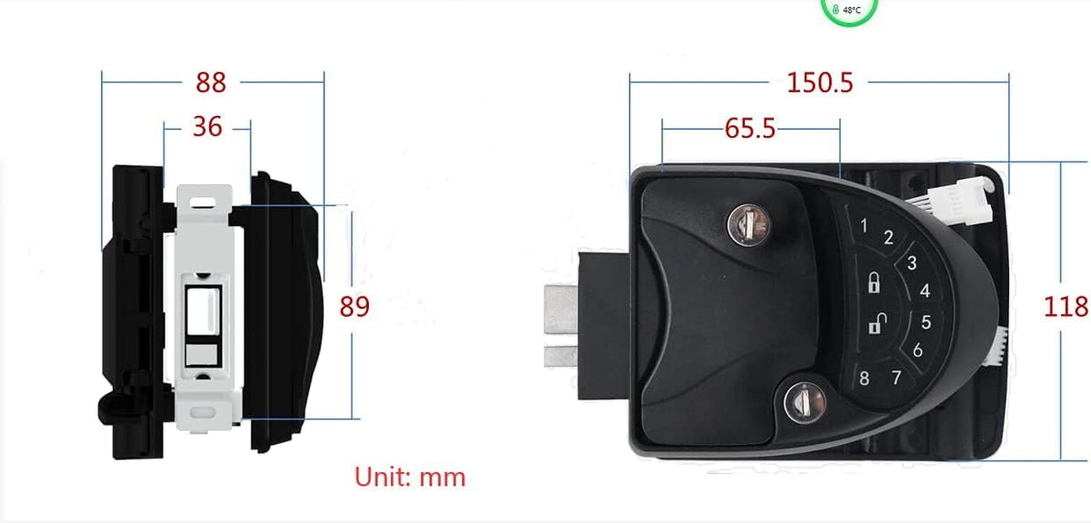 Keyless RV Entry Door Lock Latch Handle Knob Deadbolt N1711
