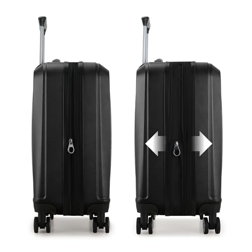 Expandable Hardside Spinner Luggage, Black, 21" Carry-on H193825
