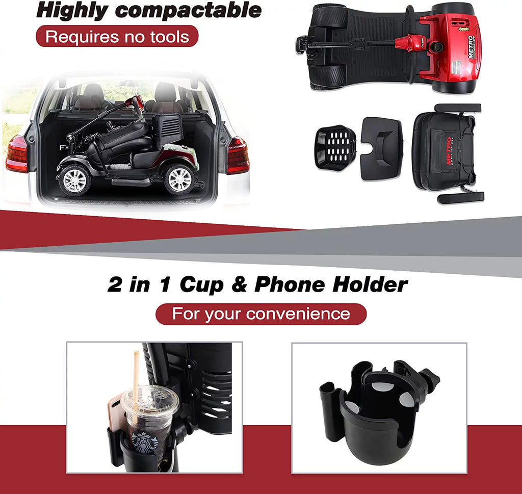 4 Wheel Folding Electric Mobility Scooter with Basket J572