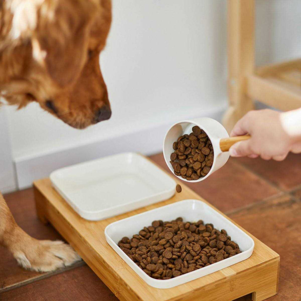 Melamine Dog & Cat Food Scoop with Bamboo Handle D663