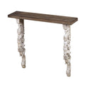 White and Brown Abstract Patterned Wall Mount Shelf G48047