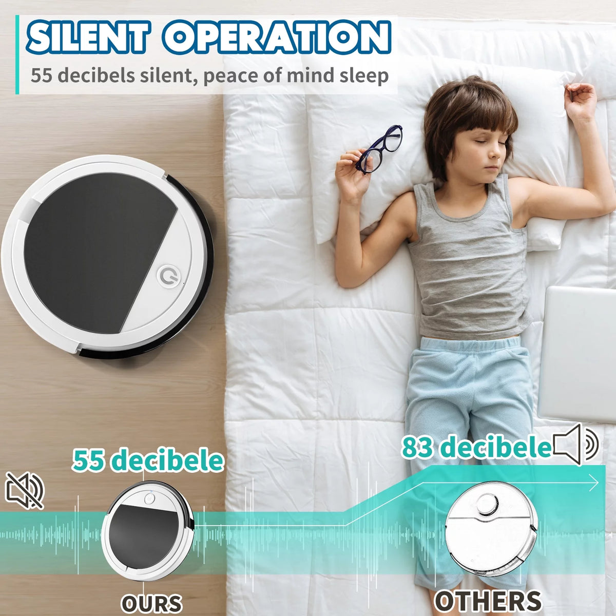 Robot Vacuum Cleaner with Remote Control, 2000Pa D402