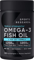 Omega 3 Fish Oil Supplement 1250 mg 150 ct K4459
