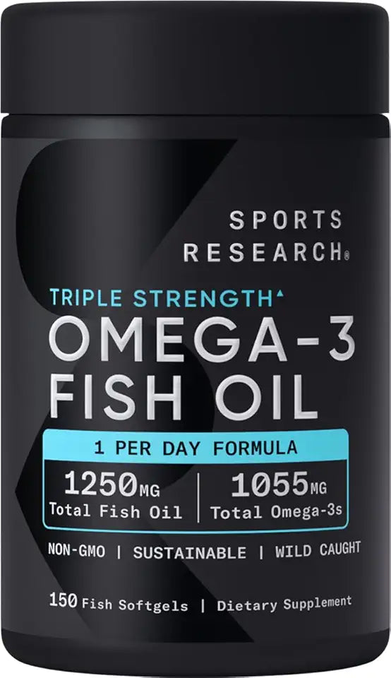 Omega 3 Fish Oil Supplement 1250 mg 150 ct K4459