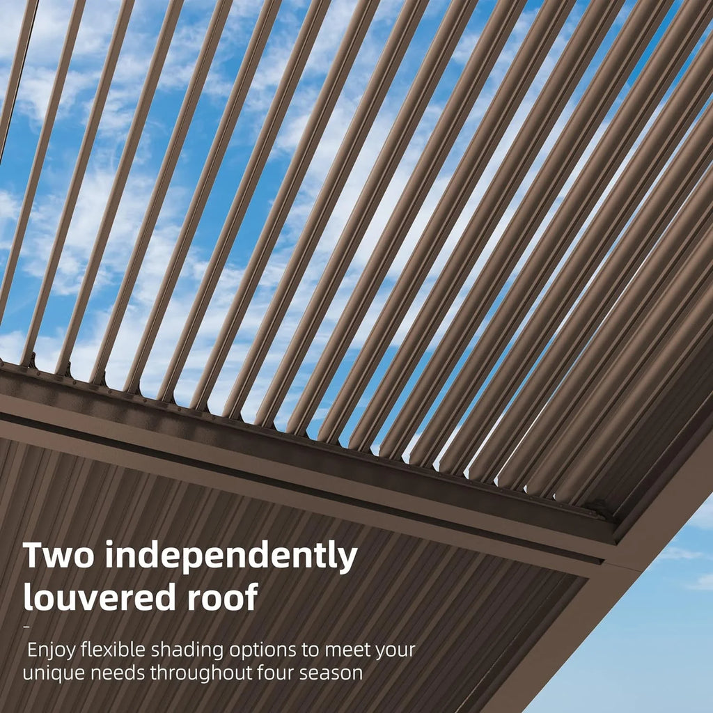 10' × 14' Aluminum Louvered Pergola O71045