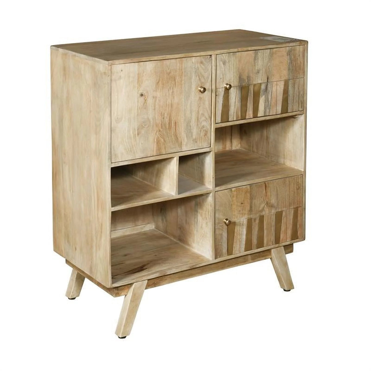 Natural Three Door Tall Wood Cabinet D754478