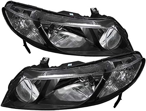 Black Headlights Lamps Pair P95594