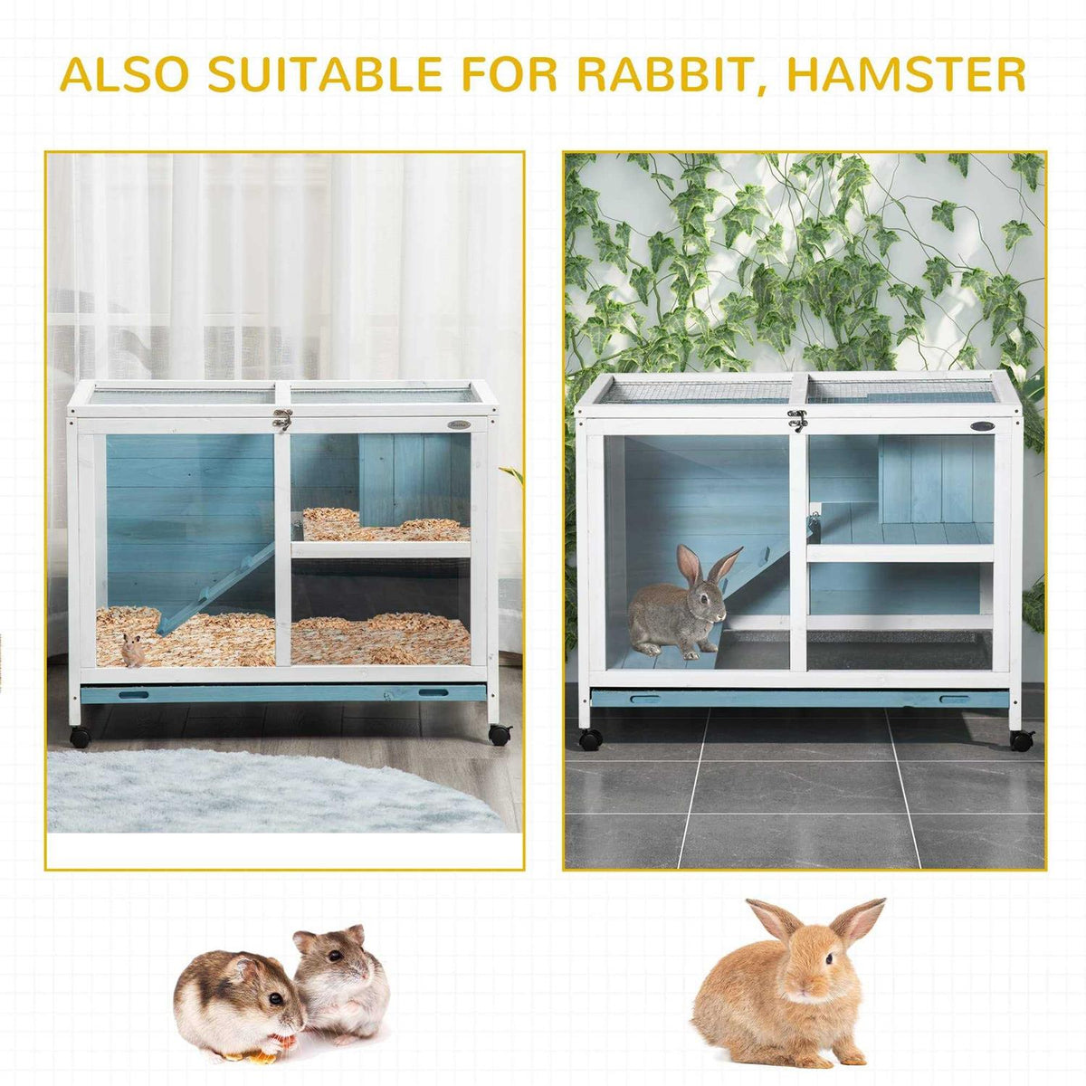 2-Story Wooden Rabbit Hutch N270977