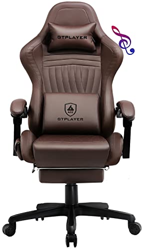 Gaming Chair with Speakers, Footrest, High Back Ergonomic Reclining C603