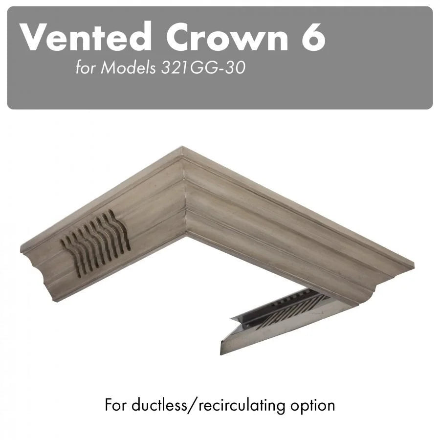Vented Crown Molding Profile 6 for Wall Mount Range Hood I16857