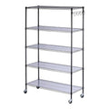5-Shelf Wire Shelving Kit with Casters and Shelf Liners, Black Anthracite F30140