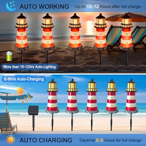 5 Pack Solar Garden Lights Outdoor Waterproof Red M6533