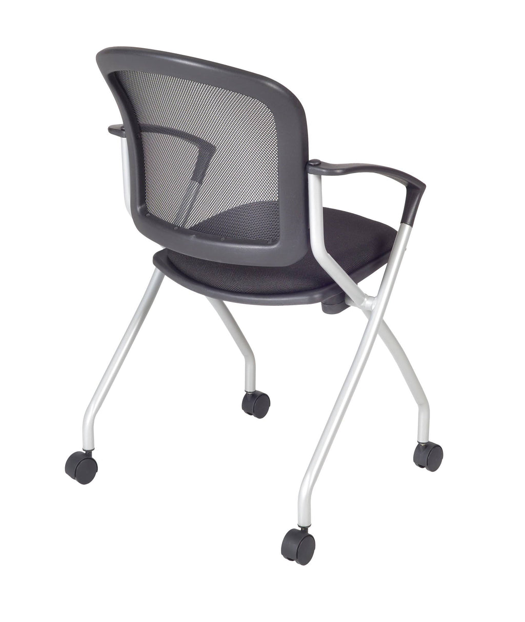 48 x 24 in. Grey Training Table & 2 Black Nesting Chairs J904