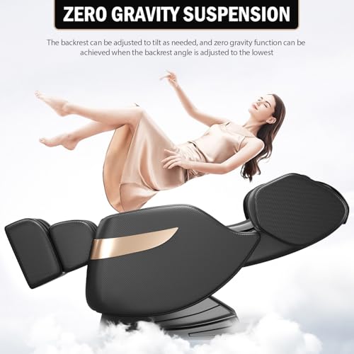 Zero Gravity Full Body Shiatsu Massage Chair with Airbags Foot Massage LCD Control Waist Heater Bluetooth Black U968