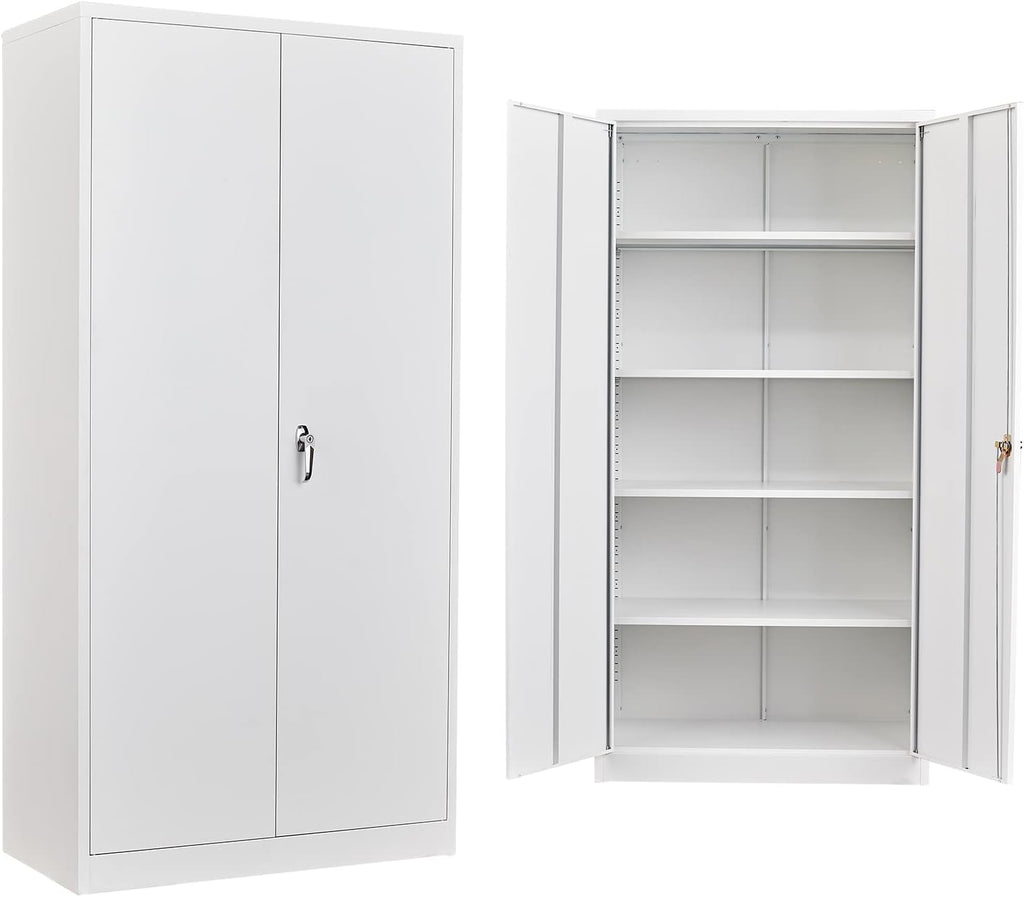 72'' Tall Metal Storage Cabinet with Locking Doors and 4 Adjustable Shelves W5275
